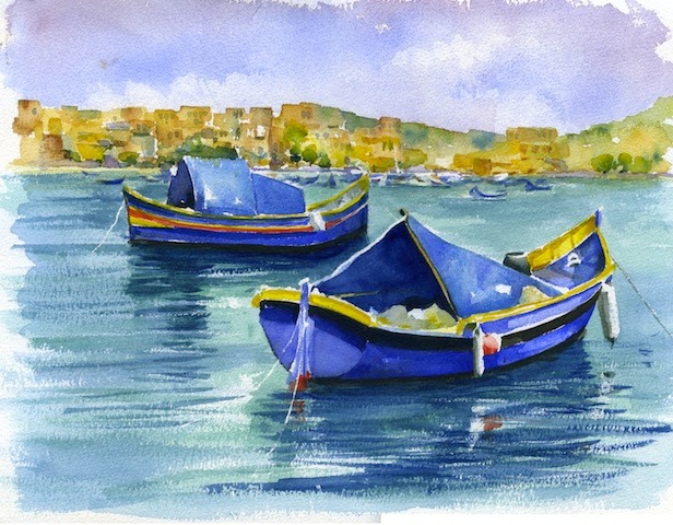 Malta - 2 boats in harbour web
