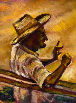 smoking a cigar