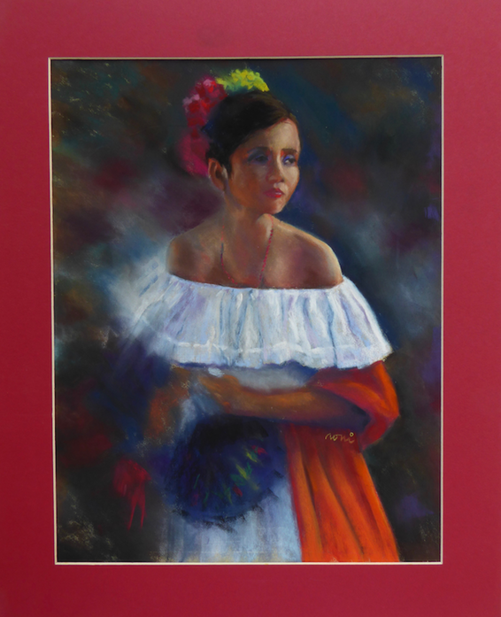 SOLD Lady with red rebozo